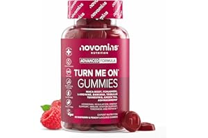Turn Me On Gummies Women - Maca Root, Damiana, Fenugreek, Zinc, Vitamin B6 & Ashwagandha - Gluten-Free & Vegan - 60 Gummies for Women - Novomins