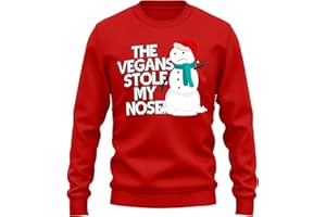 Purple Print House The Vegans Stole My Nose Adults Sweater Men Women Funny Festive Christmas Snowman Jumper