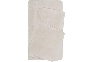 ‎HOMIE LIVING Homie Living Badteppich, Badematte kuscheliger Flauschiger weicher Flor l rutschfest und Waschbar Porto Azzurro (80 x 150 cm, Elfenbein)