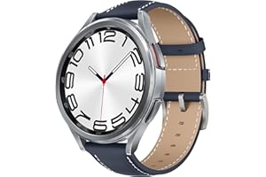 KoGiio Skórzany pasek kompatybilny z Samsung Galaxy Watch 7/6/5/4 40 mm 44 mm/Galaxy Watch FE/Watch 6 Classic 43 mm 47 mm/Watch 6 40 mm 44 mm / Watch 5 Pro 45 mm, pasek do smartwatcha - niebieski