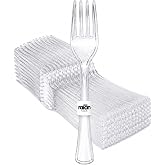 RAIAN Transparent Reusable Disposable Plastic Forks 100pcs | DISPOSABLE Cutlery Practical for Parties, Birthdays and Gatherin