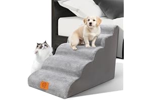 Zvonema Scala per cani di piccola taglia, antiscivolo, 5 gradini, scala per animali domestici con schiuma ad alta densità, rampa per cani lavabile, scala per gatti riduce lo stress sulle articolazioni