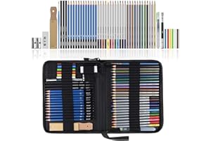 Lypumso 51 Piezas Set Lápices de Colores Profesional, Lápices de Dibujo Artístico, Colores Profesionales para Dibujo, con Herramientas de Dibujo, Conjunto Ideal para Artistas, Adultos y Niños