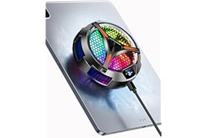 YANISM iPad-Kühler, magnetischer Tablet-Kühler für iPad/Surface Pro/Samsung Tab/Dampfdeck, iPad-Kühler mit Temperaturüberwachung, LED-Gaming-Licht für mobiles Gaming, Tiktok Live-Streaming, Schwarz