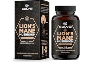 SOLVE Labs® ● Premium Lion's Mane Capsules ● 100% Fruiting Bodies ● 45% Beta-D-Glucans ● 10:1 Extract ● Zero Fillers & Additives ● 60 Capsules = 1 Month Supply ●