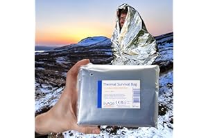 EVAQ8 Survival Bag Lightweight Thermal Double Layer Silver Bivy Bag. Waterpoof Emergency Outer Sleeping Bag.