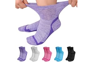 LOFIR Bamboo Diabetic Socks for Women: Extra Wide Top Ankle Socks for Men - Non Elastic Gentle Loose Seamless for Swollen Feet Size 6-11 5 Pairs