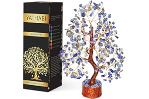 YATHABI Lapis Lazuli Crystal - Chakra Tree - Blue Lapis Crystal - Gem Tree - Crystal Tree of Life Decor - Rock Tree - Feng Shui - Crystal Money Tree - Spiritual Gift - Meditation Decor…