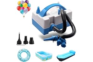 TECHSHARE Inflador de Globos Electrico, Hinchador Electrico para Globos, Colchon, Anillo de Natación, Piscina (azul)