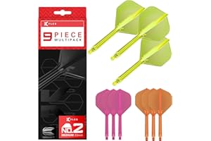 Target Darts K-Flex Integrated Dart Flights and Shafts, Kflex 9 Pack Bundle, Wielopak - K Flex 3 kolory | Czarny, Biały, Przezroczysty, Czerwony, Zielony, Niebieski, Różowy, Pomarańczowy, Żółty