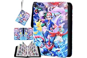 ZIERIPY 1080 Pockets PU Leather Card Folder, 9 Pocket Trading Card Binder, Card Binder Holder Album with 60Pcs Removable Sleeves for Game Cards Collect and Photos(01) (Blue02)