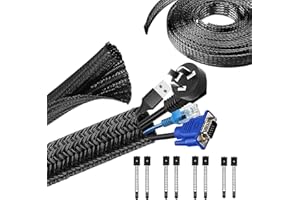 YZMRBDQC 9.8ft - Cord Protector Wire Loom Tubing,Cord Protector,Cable Sleeve,Black Cable Tidy Sleeve,Split Sleeving,Protect Wires from Pets Chewing,Floor Cord Channel,for Usb Cable Power Cord Audio Video Cable
