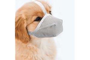 YAODHAOD Bozal Perro,Suave Transpirable Bozal Baskerville,Evita Comer, morder y Masticar para Perros pequeños medianos y Grandes(S, Gris)