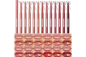 LANGMANNI 12 Colors Sculpting Matte Velvet Lip Liner Set,Smooth Creamy Texture,Waterproof And High Pigmented For Girls Daily Application Lip Makeup