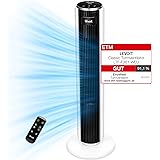 LEVOIT 28dB leiser Turmventilator mit Fortschrittlichem Schlafmodus,7m/s Ventilator mit Fernbedienung,90° Oszillation Tower F