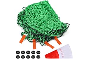 Dondeen Anhängernetz 2x3m mit Eckmarkierungen, Gepäcknetz Sicherheitsnetz Hängernetz mit 10 Planenknöpfe und 6 Reflektorband, Anhänger Netz zur optimalen Ladungssicherung (Grün, 2X3M)