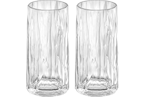 Koziol Superglas Club No. 8, 2 unidades, 300 ml, vaso para longdrink de plástico cristalino, lujoso, irrompible, reutilizable, Ideales para Fiesta y Camping, set de 2