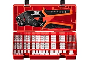 PEBA Crimping Tool and JST Connector Kit - 18 Types of 2.5 mm JST-XH Connectors & Crimp Pins, 2/3/4/5/6/7-Pin JST Housings and Contacts, for DIY Electronics - Suitable for 0.03-0.5 mm² Wires