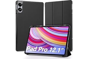 Hianjoo Etui kompatybilne z Xiaomi Redmi Pad Pro 12,1", ultra cienkie, skórzane etui ochronne z funkcją stojaka, kompatybilne z Xiaomi Redmi Pad Pro 12,1", czarne