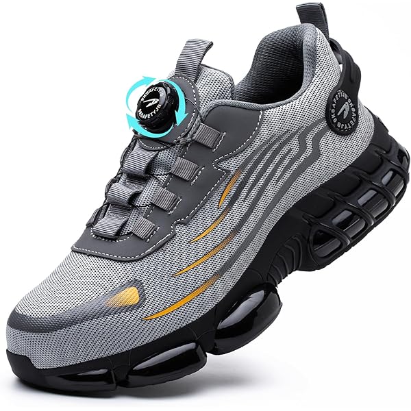 SPIEZ Veiligheidsschoenen voor Dames en Heren – Lichtgewicht, Ademend, Composiet Neus, Slipvast, Metaalvrij, Werkschoenen voor Magazijn, Keuken, Dagelijks Gebruik – Zwart/Blauw – Maat EU 40