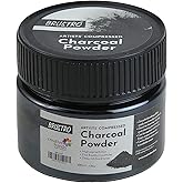 BRUSTRO Artists Compressed Charcoal Powder 100 ml. | Richest Black Tone, Ideal for Layering, Shading, Drawing, Sketching, Mix