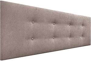 DHOME Testata in Similpelle o Tessuto AQUALINE Pro con 2 file di bottoni Testata imbottita Letto di lusso (Tessuto Terra, 160x50cm (Letti 150/160))