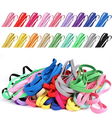 34 Bandes Élastiques Couture 15mm + Mètre Ruban - Lot Couleurs Variées Pour Vêtements Et Artisanat