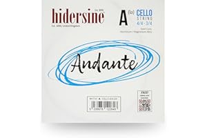 Hidersine Andante CELLO A String For 4/4-3/4 Size. Steel Core, Alloy String For Longevity & Ease of Playing Feel. Excellent Tone & Great Value. For Students With Full Sized or 3 Quarter Cellos