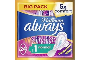 Always Platinum Normal (Rozmiar 1) Skrzydła Podpaski Higieniczne,24.0 Sztuk