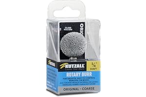 Kutzall Fresa Esférica Original, Eje de 1⁄4", Basto - Accesorio para Bosch, DeWalt, Milwaukee, Makita. Recubrimiento Abrasivo de Carburo de Tungsteno, Cabezal de 25,4mm de Diámetro, S-1