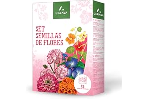 LERAVA Set de semillas flores (12 variedades) - semillas con germinación rápida - siembra fácil para jardín, terraza y interior - mezcla floral para plantas coloridas - made in Italy