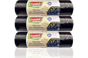 Profissimo Recycling Schwerlast-Abfallsäcke - Extrem Reißfest & Füssigkeitsdicht 120 Liter - 30 Stück - 3er Pack (3 x 10 Stück) - Für Haushalt, Büro und Garten - Blauer Engel Zertifikat