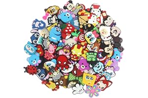 100 Stück verschiedene niedliche Cartoon-Schuh-Charms von ZHULIA-, verschiedene zufällige PVC-Cartoon-Schuh-Dekorationen, für Kinder und Erwachsene und Armband, Weihnachtsfeier, Geburtstagsgeschenk