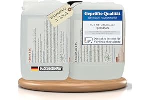 FAIR MP-CHEMICALS Fair MP-Chem Epoxidharz Set - 10kg Set – Transparentes Resin Gießharz mit Härter – Epoxy Resin für Holz, Kunstharz Gießen & Bastelprojekte