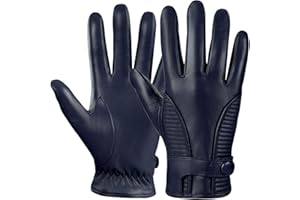 GSG SINCE 1998 GSG Gants en Cuir pour Homme Gants D'hiver Chaud à Écran Tactile Doublés de Cachemire M16516
