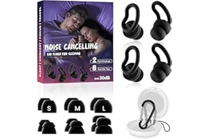WLSCTY Ear Plugs for Sleep - 2 Pairs Reusable Hearing Protection in Silicone, The Best Earplugs for Blocking Out Snoring,30db Noise Cancelling Ear Plugs for Concerts, Work and Traveling