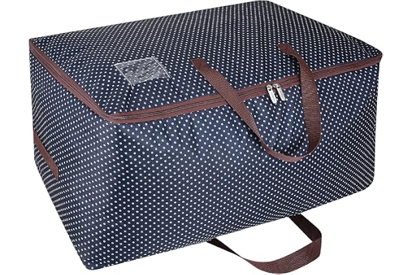 DOKEHOM 105L Sacs pour vêtements, épais surdimensionnée Organiseur Sac de rangement, Sac de Voyage (Bleu)