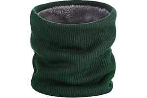 SECUINU Winter Neck Warmer Fleece Lined Infinity Scarf Thicken Thermal Windproof and Dust Skiing Circle Double-Layer Knitted Snoods Scarf for Mens Women Sports Cycling Ski