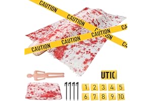 LOHAME Decorazioni di Halloween Scena del Crimine Decorazioni Halloween Adesivi Sanguinosa Halloween Giardino Addobbi Horror Halloween Barricade Tape Nastro-per Parete Finestra Interni ed Esterni