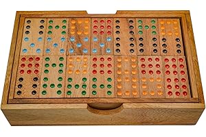 LOGOPLAY Domino Double 9 - Jeu de société - Jeu de société en bois avec 56 pions