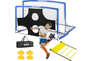 TOPDOT Lot de 2 buts de football pour enfants, 180 x 120 cm, pour l'entraînement dans la cour et les jeux de sport gonflables en plein air