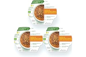Agricola Miglioretti Zuppa Biologica di Lenticchie e Zucca Pronta in 3 Minuti - Vegana e Senza Conservanti per un Pasto Sano e Delizioso - 3 porzioni