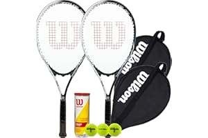 RACKETWORLD Wilson Tour Slam 50/50 Black-White Tennis Racket Twin Set 2025