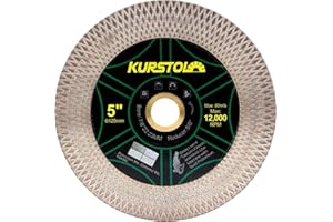 KURSTOL Disque Diamant Carrelage 125mm - Double Face Coupe Meulage Lame Scie Diamant pour Porcelaine Céramique Marbre Granit Pierre Artificielle Quartz