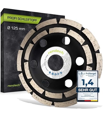 WEFARU Diamant-Schleiftopf 180 Mm – PKD, 8 Segmente, Für Winkelschleifer & Betonschleifer