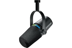 Shure Mikrofon MV7i Smart Podcast + Wbudowany Interfejs Audio – Zestaw Sprzętu z 2 Kanałami dla Podwójnych Mikrofonów XLR lub Mikrofon + Instrumenty XLR - Bezpośrednie Połączenie USB-C z PC/Telefonem