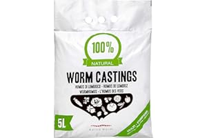 BALTC WORM Humus di Lombrico 5 Litros - Orgánico Natural Fertilizante Multipropósitor Lombricomposta de Lombriz - fortalecedor de suelos, lombrihumus de Lombriz Roja Californiana