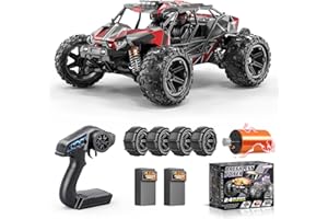 Womaqu Macchina Telecomandata Professionale Brushless 1:14, RC Car 4WD 68 km/h con Roll Cage e Telaio Rinforzato, 2 Batterie 2S LiPo, Pneumatici Doppi, Macchina Radiocomandata Compatibile con 3S