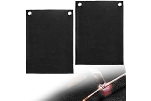BIGGUN Carbon Felt Welding Blanket Fireproof, 1800°F Heat Resistant Flame Retardant Protective Mat Insulation Pad for Soldering Welding Brazing Plumbing Supplies, 2 Pcs, 9" x 12" Pre-punched
