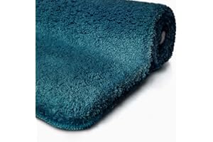 casa pura Tapis de Bain Turquoise | certifié Oeko-Tex 100 et Lavable | Poil très Doux | Plusieurs Tailles au Choix - 50x60cm